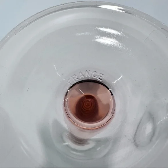 Luminarc France Champagne‎ Flutes Glasses Pair Pink Applied Flower Wedding - Picture 3 of 3